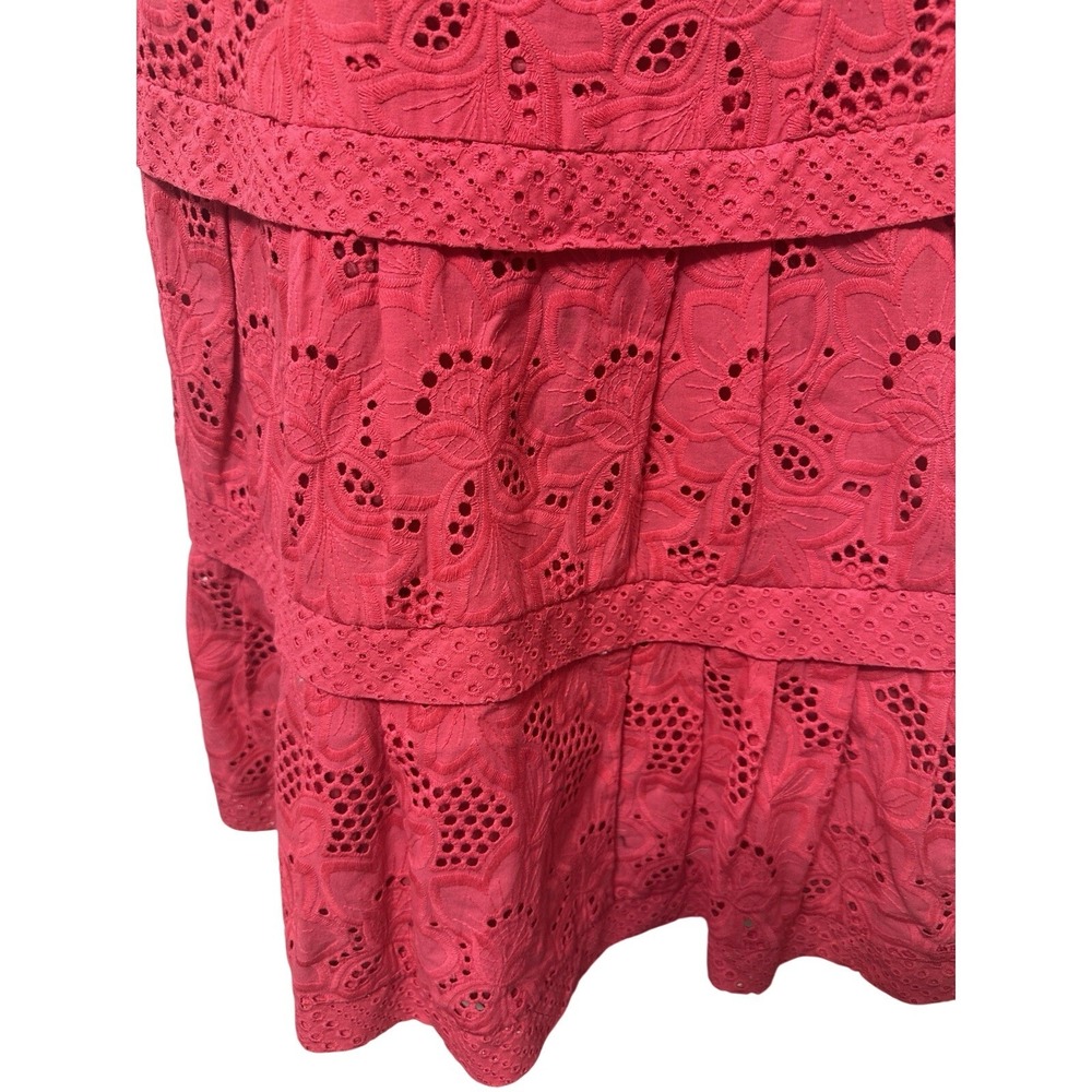 Nanette Leopare Vibrant Pink Eyelet Sleeves Tank Fullly Lined Dress Size 10 - Picture 5 of 8
